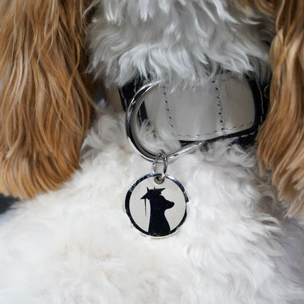 Two-Tone Leather Dog Collar | Premium Navy and White, K9 Academy