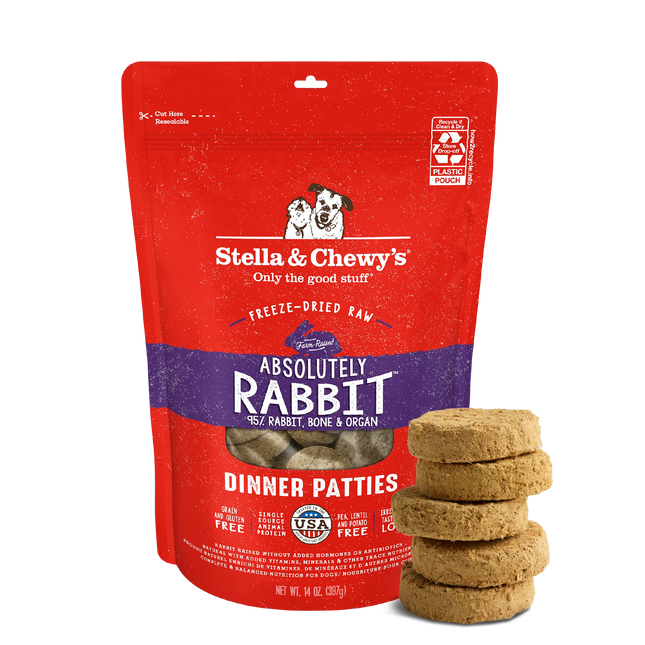 Stella & Chewy's® Absolutely Rabbit Dinner Patties Freeze-Dried Raw Dog Food 25 oz