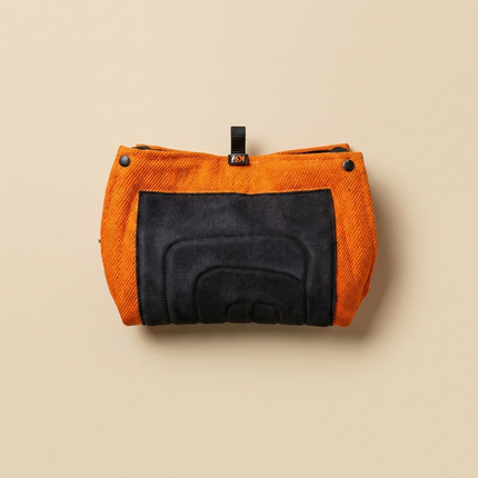 K9 Academy Heavy-Duty Canvas and Suede Bite Wedge Orange on warm beige studio background