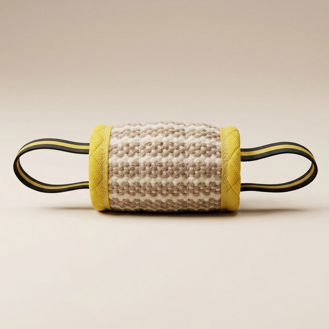 Jute Cylinder Bite Tug | Working Dog Grip Builder, K9 Academy