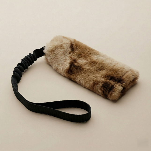 Real Rabbit Fur Bungee Tug | Premium Prey-Drive Tug Toy, K9 Academy