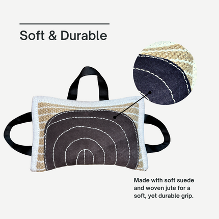 Jute Bite Pillow with Suede Cover | Three-Handle Working Dog Tool