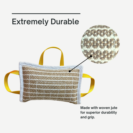 Three Handle Jute Bite Pillow | Working Dog Grip Development Tool