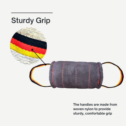 Cylinder Suede Tug | Working Dog Grip-Development Tug, K9 Academy