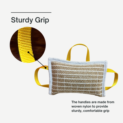 Three Handle Jute Bite Pillow | Working Dog Grip Development Tool
