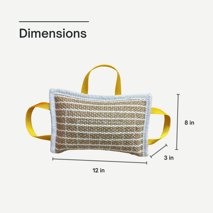 Three Handle Jute Bite Pillow | Working Dog Grip Development Tool