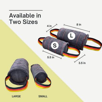 Cylinder Suede Tug | Working Dog Grip-Development Tug, K9 Academy